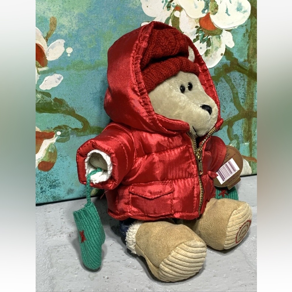 Starbucks Bearista Barista Bear Plush 2006 Puffer Coat Red Coffee Love 51st Ed - Picture 3 of 10